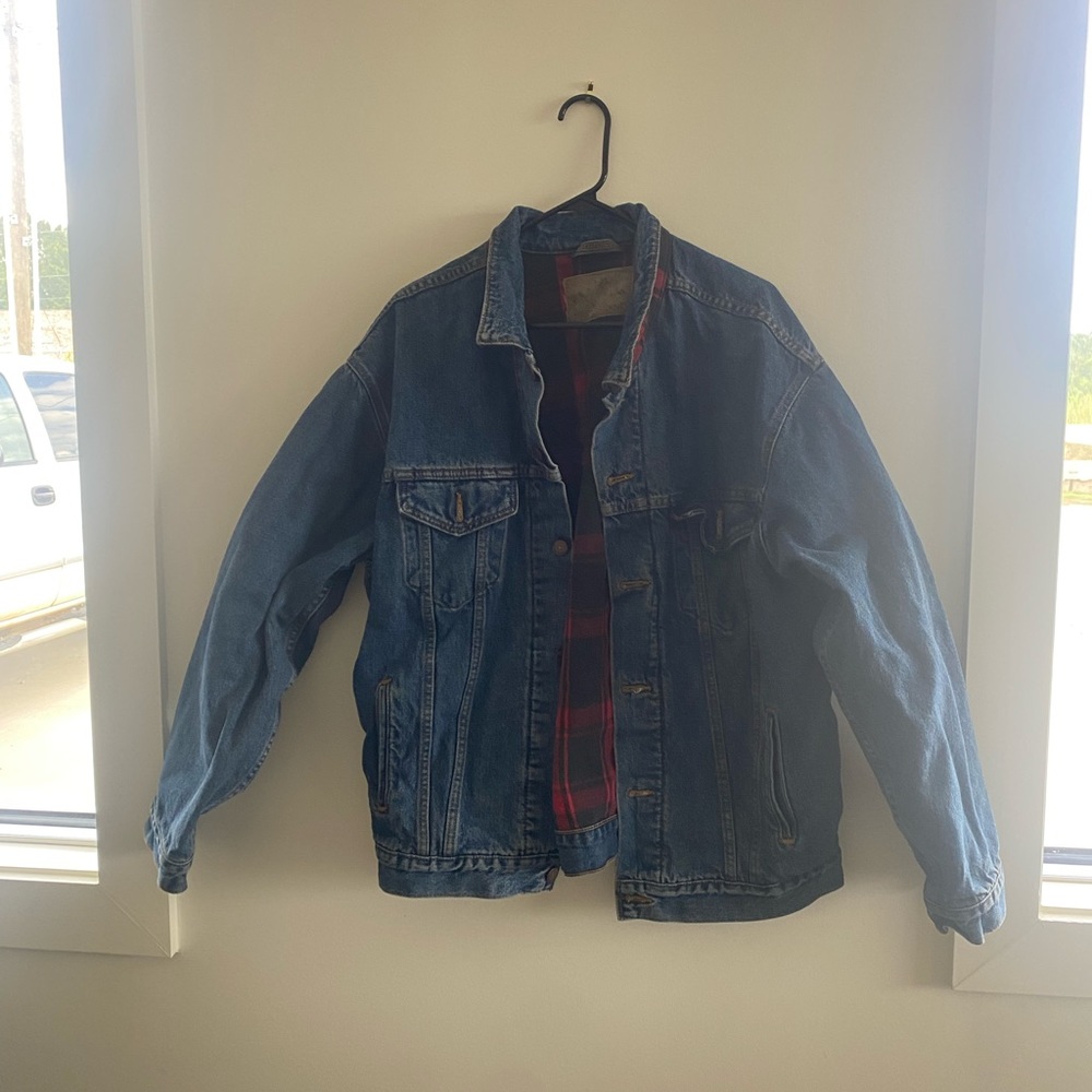 Men’s Blue Jean Jacket with Flannel Lining